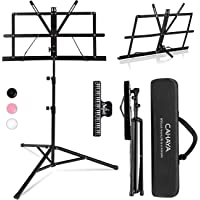 CAHAYA 2 in 1 Dual Use Extra Stable Reinforced Folding Sheet Music Stand & Desktop Book Stand Lightweight Portable…