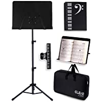 GLEAM Sheet Music Stand - 4 in 1 Dual-Use Desktop Book Stand Metal with Carrying Bag Folder and Clamp