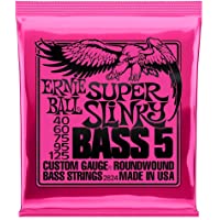 Ernie Ball 5-String Super Slinky Nickel Wound Bass Strings - 40-125 Gauge (P02824)