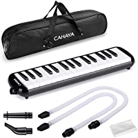 CAHAYA Melodica 32 Keys Double Tubes Mouthpiece Air Piano Keyboard Musical Instrument with Carrying Bag 32 Keys, Black…