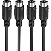 2-Pack 5-Pin DIN MIDI Cable, Mellbree 1-Feet Male to Male 5-Pin MIDI Cable Compatible with MIDI Keyboard, Keyboard Synth…