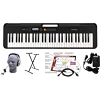 Casio CT-S200BK 61-Key Premium Keyboard Package with Headphones, Stand, Power Supply, 6-Foot USB Cable and eMedia…
