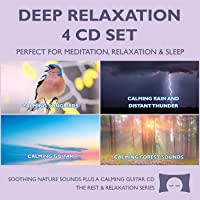 Deep Relaxation 4 CD Set - Soothing Nature Sounds CDs plus a Calming Guitar with Ocean Waves CD - for Meditation…