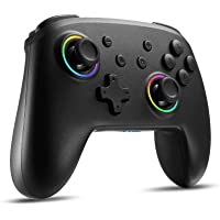 Switch Controller, Switch Pro Controller Compatible with Switch/Switch Lite, Wireless Gamepad with 7 LED Colors/ Motion…