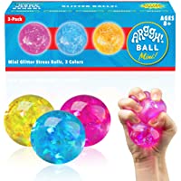 Power Your Fun Arggh Mini Glitter Stress Balls for Adults and Kids - 3pk Squishy Stress Ball Fidget Toys, Sensory Stress…