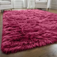Gorilla Grip Thick Fluffy Faux Fur Washable Rug, Shag Carpet Rugs for Nursery Room, Bedroom, Luxury Home Decor, Soft…