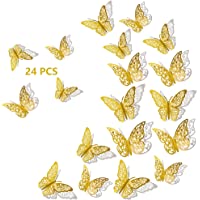 3D Butterfly Wall Decor, 24Pcs 3 Sizes 2 Styles, Removable Wall Srickers Butterfly Wall Decals Room Deccor for Party…