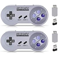 Wireless Controller for SNES Classic Edition（Mini）/NES Classic Edition, Gamepad with USB Wireless Receiver Compatible…