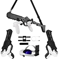 Oculus Quest 2 Controllers Gun Stock Pistol and Rifle Plus Battery Clips Bundle