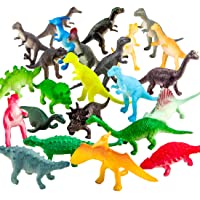 ValeforToy 82 Piece Mini Dinosaur Toy Set for Dino Party Cupcake Toppers - Assorted Vinyl Plastic Figure