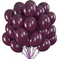 Prextex 75 Grape Party Balloons 12 Inch Grape Balloons with Matching Color Ribbon for Grape Theme Party Decoration…