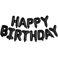 Happy Birthday Banner (3D Black) Mylar Foil Letters | Inflatable Party Decor and Event Decorations for Kids and Adults…