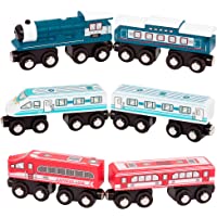 Battat – Wooden Passenger Trains – Classic & Compatible Wooden Toy Train Car Accessories for Kids & Collectors Aged 3…