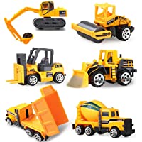 Coolplay Mini Construction Toy Vehicles Bulldozers, Forklift, Tank Truck, Asphalt Car, Excavator and Dumper Little Cars…