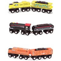 Battat – Wooden Locomotive & Freight Cars – Classic Wooden Toy Train Set with Locomotive & Cars for Kids & Collectors…
