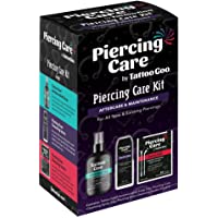 Piercing Care Kit by Tattoo Goo - Complete Kit Includes Antimicrobial Soap, Cleansing Spray and Cleansing Swabs