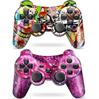 Puning 2Pack Wireless Controller for PS3 Controller, Wireless Controller with Upgraded Joystick Compatible with…