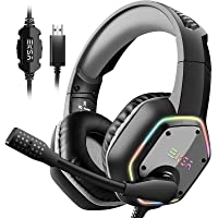 EKSA E1000 USB Gaming Headset for PC - Computer Headphones with Microphone/Mic Noise Cancelling, 7.1 Surround Sound…