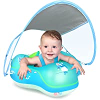 LAYCOL Baby Swimming Float Inflatable Baby Pool Float Ring Newest with Sun Protection Canopy,add Tail no flip Over for…