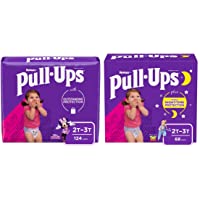 Pull-Ups Night-Time Girls' Training Pants, 2T-3T, 68 Ct & Pull-Ups Learning Designs Girls' Training Pants, 2T-3T, 124 Ct