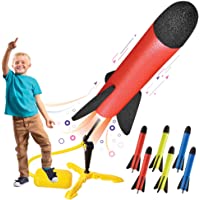 Toy Rocket Launcher for kids – Shoots Up to 100 Feet – 8 Colorful Foam Rockets and Sturdy Launcher Stand with Foot…