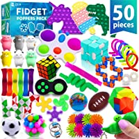 (50 Pcs) Fidget Poppers Popit Toy Pack Push Pop Bubble Popping Set It Mini Poppet Figit Package Figetget Spinners…
