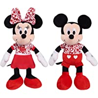 Just Play Disney Valentine’s Mickey Mouse and Minnie Mouse Small 10-inch Bean Plush Set, Valentine's Gifts, Stuffed…