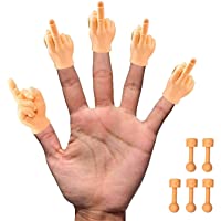 Tiny Hands (Middle Finger Sign) - 5 Pack - MFU Style Mini Hand Puppet + 5X Bonus Holding Sticks TIK Tok