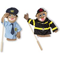 Melissa & Doug Rescue Puppet Set - Police Officer and Firefighter