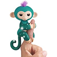 Fingerlings Glitter Monkey - Quincy - Teal Glitter - Interactive Baby Pet - By WowWee (Amazon Exclusive)