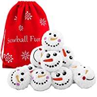 Aneco 12 Pack Snowball Fight Snowball Fun Set Plush Snowmen Balls with A Bag Realistic for Winter Game