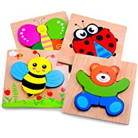 MAGIFIRE Wooden Toddler Puzzles Gifts Toys for 1 2 3 Year Old Boys Girls Baby Infant Kid Learning Educational 6 Animal…