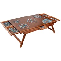 Jumbl Puzzle Board Rack | 27” x 35” Wooden Jigsaw Puzzle Table w/ 6 Storage & Sorting Drawers | Smooth Plateau…
