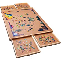 1000 Piece Wooden Jigsaw Puzzle Table - 4 Drawers, Puzzle Board | 22 1/4” x 30" Jigsaw Puzzle Board Portable - Portable…