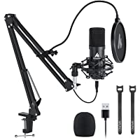 USB Microphone, MAONO 192KHZ/24Bit Plug & Play PC Computer Podcast Condenser Cardioid Metal Mic Kit with Professional…