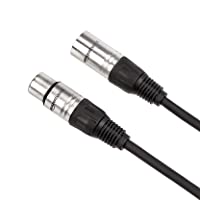Amazon Basics XLR Male to Female Microphone Cable - 3 Feet, 2-Pack, Black