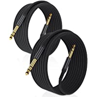 Elebase 1/4 Inch TRS Instrument Cable (10ft 2-Pack),Straight 6.35mm Male Jack Stereo Audio Interconnect Cord,6.35…