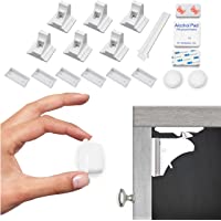 Eco-Baby Cabinet Locks for Babies - 6-Pack Magnetic Baby Proof Safety Latches﻿, 2 Keys - Magnetic Baby Proof Lock for…