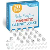 20 Pack Magnetic Cabinet Locks Baby Proofing - Vmaisi Children Proof Cupboard Drawers Latches - Adhesive Easy…