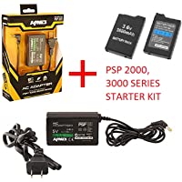Battery Pack + Home Wall Travel Charger AC Adapter Compatible with Sony PSP 2000 3000 Slim