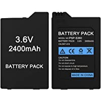 PSP-S360 Battery,[Upgraded] Ultra High Capacity 2400mAh Li-ion Replacement Battery for Sony PSP 2000/PSP 3000 PSP-S110…