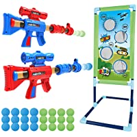 Springflower Shooting Game Toy for 5 6 7 8 9 10+ Years Olds Boys,2pk Foam Ball Popper Air Toy Guns with Standing…