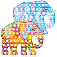 Hoofun Fidget Popper Bubble Toys Elephant: 2Pack Silicone Special Needs Sensory Push Bubbles Anti-Anxiety Toys Stress…