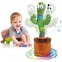 MIAODAM Dancing Cactus Talking Toy, Wriggle Singing Cactus Repeats What You Say, Soft Plush Talking Toy Electric…
