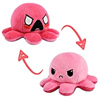 TeeTurtle | The Moody Reversible Octopus Plushie | Patented Design | Sensory Fidget Toy for Stress Relief | Light Pink…