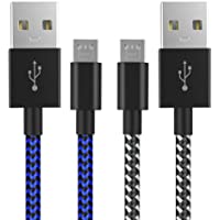 PS4 Controller Charger Charging Cable 10ft 2 Pack Nylon Braided Extra Long Micro USB 2.0 High Speed Data Sync Cord…