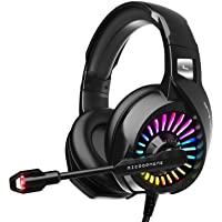 ZIUMIER Gaming Headset with Microphone, Compatible with PS4 PS5 Xbox One PC Laptop, Over-Ear Headphones with LED RGB…