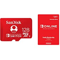 SanDisk 128GB MicroSDXC UHS-I Memory Card for Nintendo Switch - SDSQXAO-128G-GNCZN with Nintendo Switch Online Family…