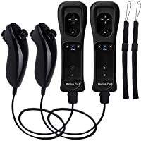 TechKen 2 Pack Remote Controller with Build in Motion Plus and 2 Nunchucks