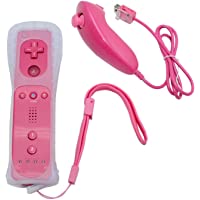 Remote Controller for Wii,Yudeg Wii Remote and Nunchuck Controllers with Silicon Case for Wii and Wii U（not Motion Plus…